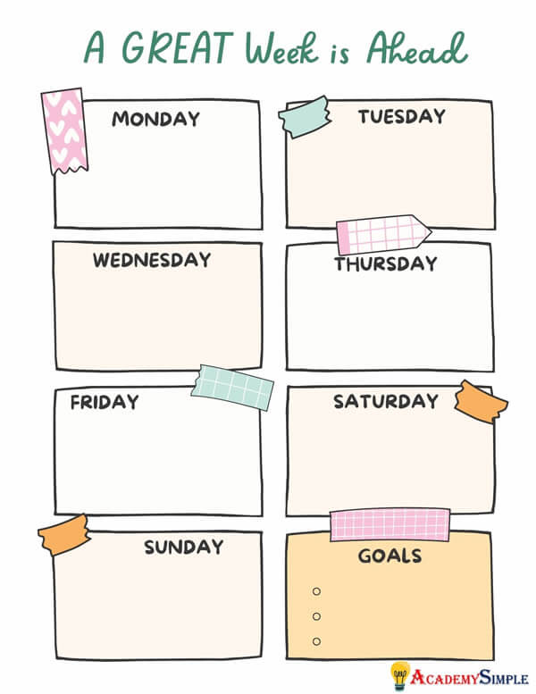 Printables, Goals for the Year Chart for Students