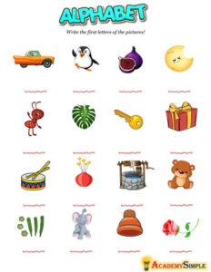 26 Letters of the Alphabet- ABC Worksheet #1 - Academy Simple