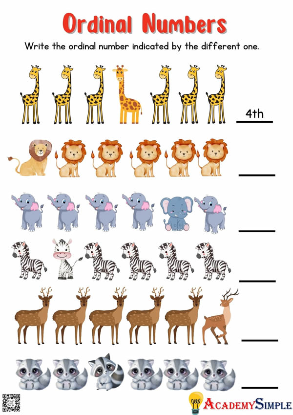 Ordinal Numbers Worksheet Grade 1 Images